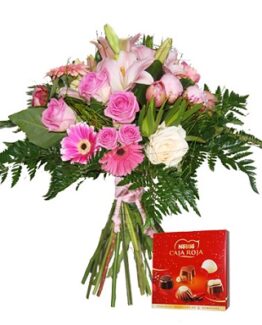 ramo de flores con bombones comprar online