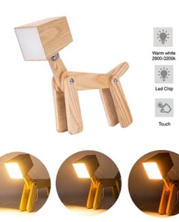 lampara de madera forma de perro